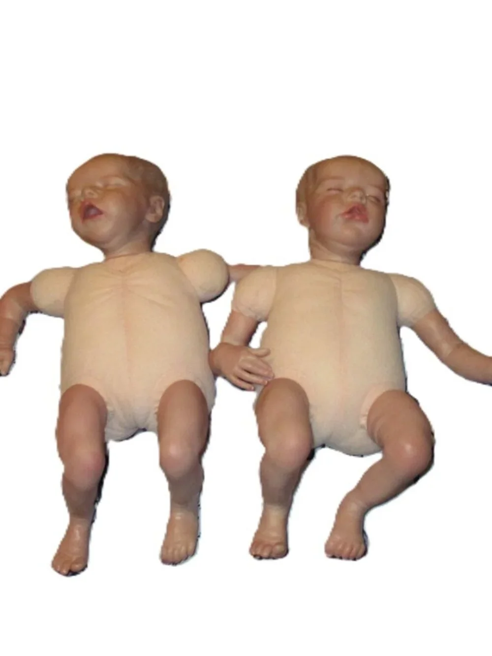 2 Reborn Sleeping Baby Doll Soft Vinyl Cloth Lifelike Realistic 16 inch Twins
